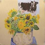Sunflowers & Cow
